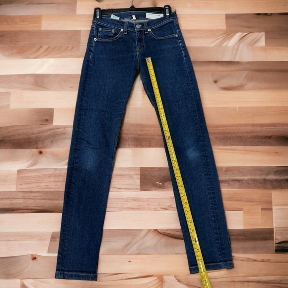 RAG & BONE Heritage Indigo Denim High-Rise Slim Fit Ankle Skinny Jeans size 24 - Picture 10 of 13